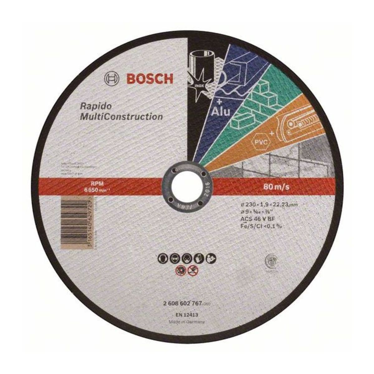 Bosch 2608602767 Multi Construction Rapido vágótárcsa 230mm termék fő termékképe