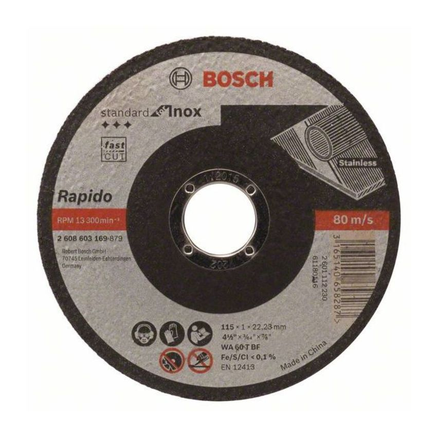 Bosch 2608603169 Standard for Inox Rapido vágótárcsa 115mm termék fő termékképe