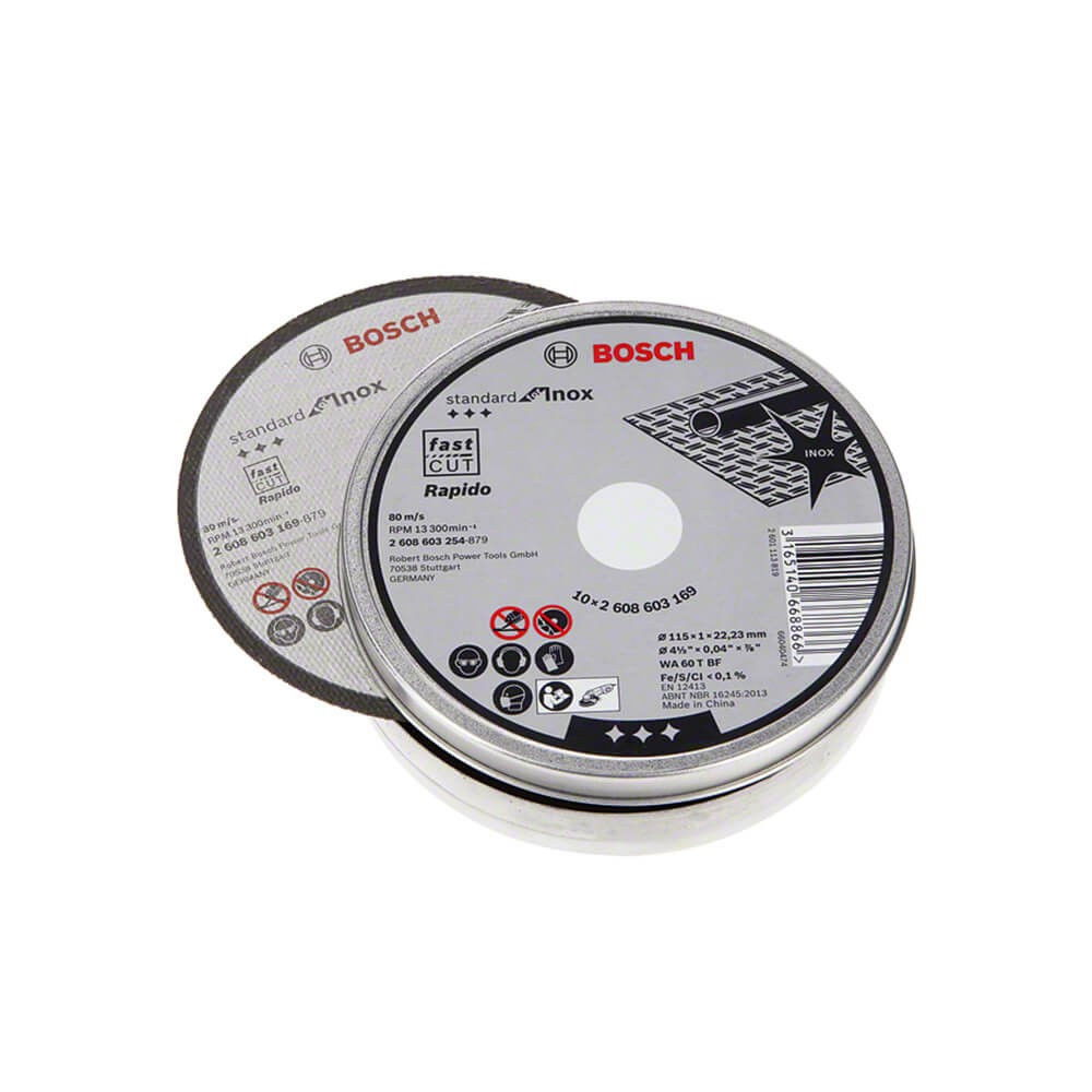 Bosch 2608603254 Standard for Inox Rapido vágótárcsa 115mm 10db termék fő termékképe