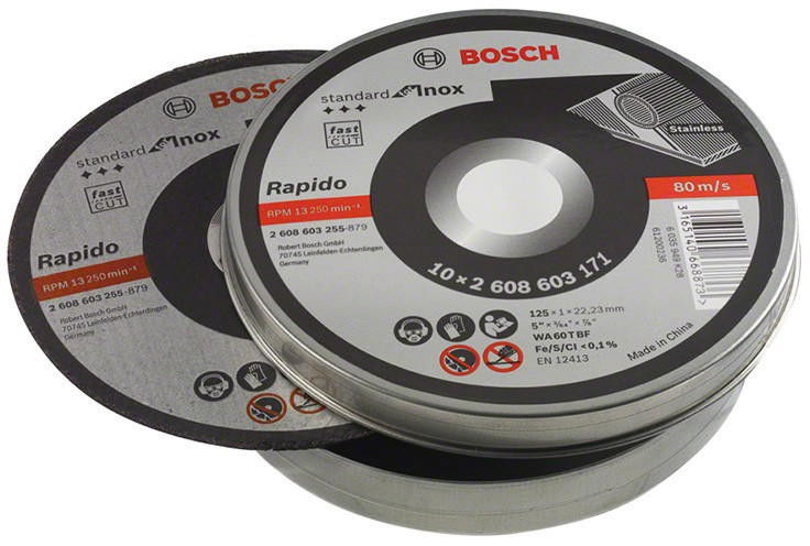 Bosch 2608603255 Standard for Inox Rapido vágótárcsa 125mm 10db termék fő termékképe
