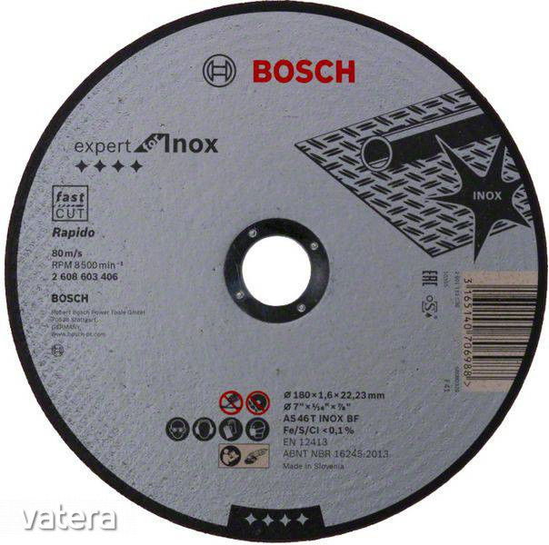 Bosch 2608603406 Expert for Inox vágótárcsa 180mm termék fő termékképe