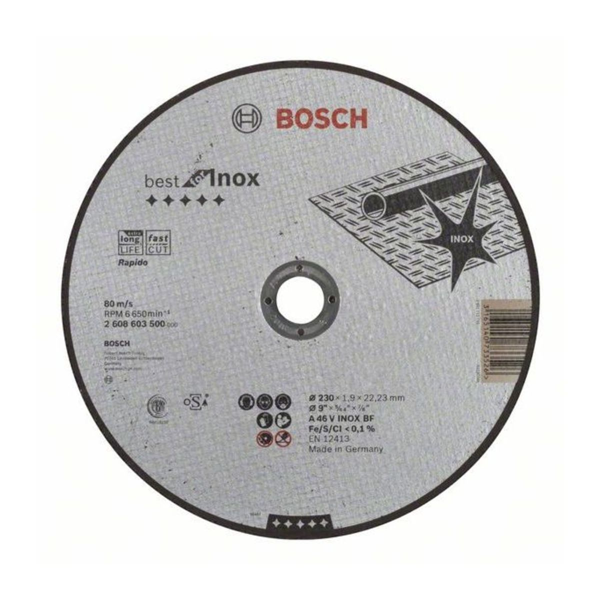 Bosch 2608603493 Best for Inox Rapido vágótárcsa 180mm termék fő termékképe