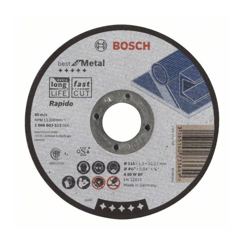 Bosch 2608603512 Best for Metal Rapido vágótárcsa 115mm termék fő termékképe