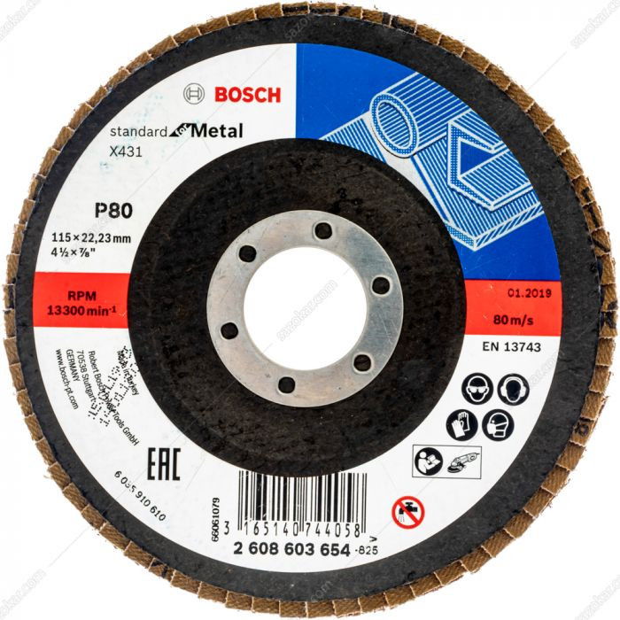 Bosch 2608603654 Standard for Metal legyezőzárcsa fémhez 115mm P80 termék fő termékképe