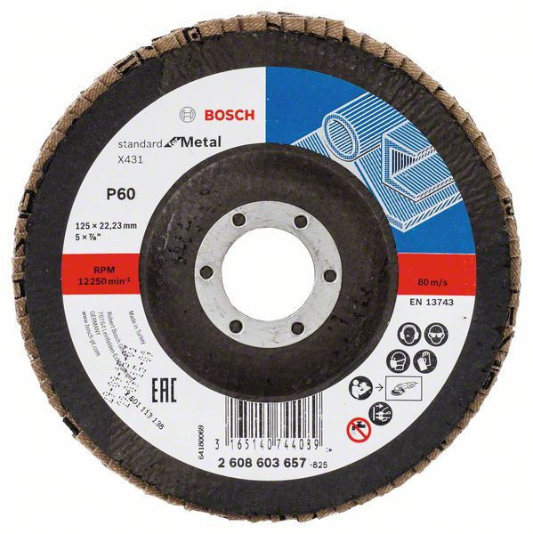 Bosch 2608603657 Standard for Metal legyezőzárcsa fémhez 125mm P60 termék fő termékképe