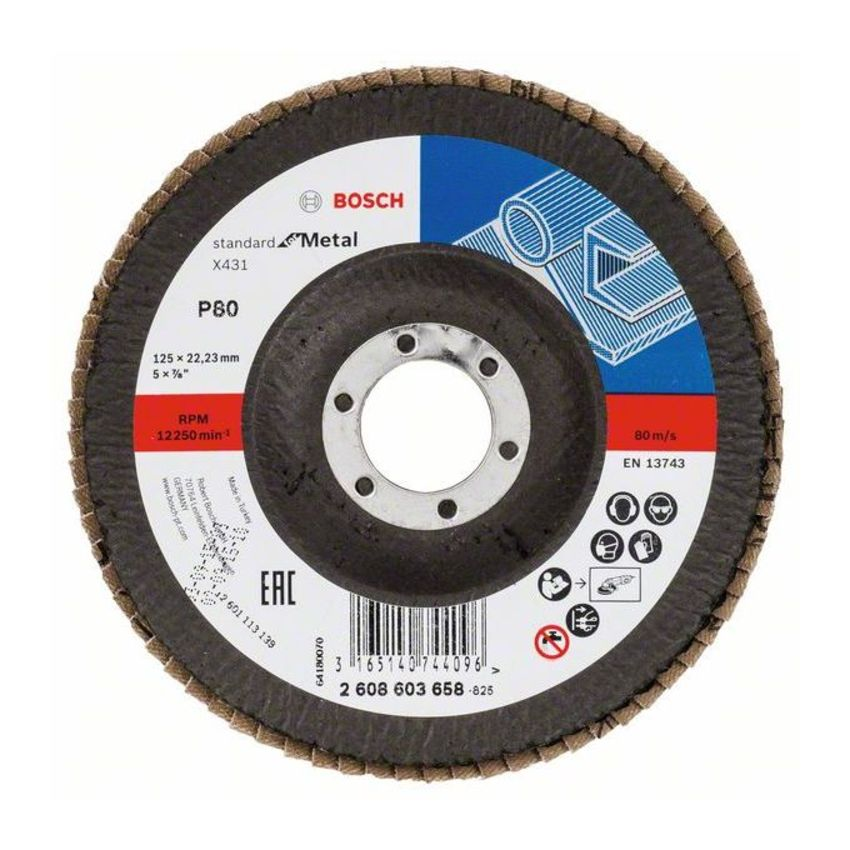 Bosch 2608603658 Standard for Metal legyezőzárcsa fémhez 125mm P80 termék fő termékképe
