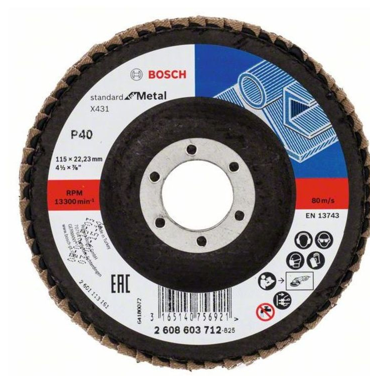 Bosch 2608603712 Standard for Metal legyezőzárcsa fémhez 115mm P40 termék fő termékképe