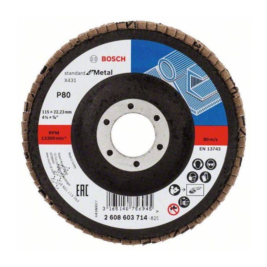 Bosch 2608603714 Standard for Metal legyezőzárcsa fémhez 115mm P80 termék fő termékképe