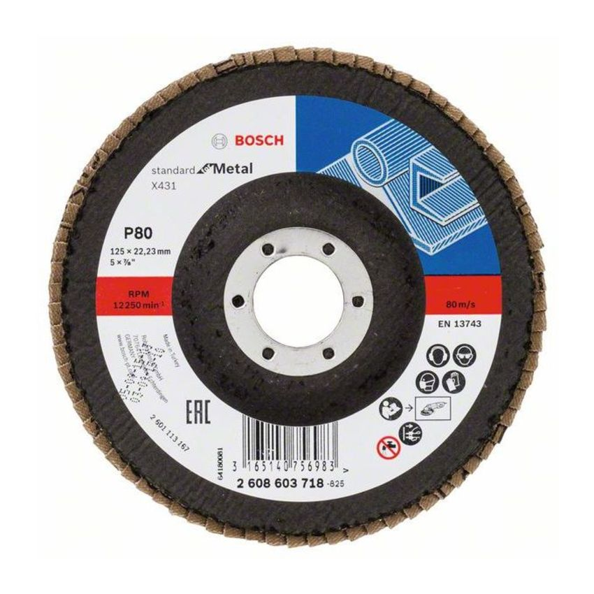 Bosch 2608603718 Standard for Metal legyezőzárcsa fémhez 125mm P80 termék fő termékképe