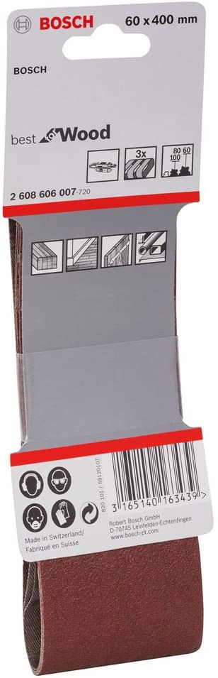Bosch 2608606007 X440 Best for Wood and Paint csiszolószalag készlet 60x400mm P60/80/100 3db-os kiszerelés termék fő termékképe