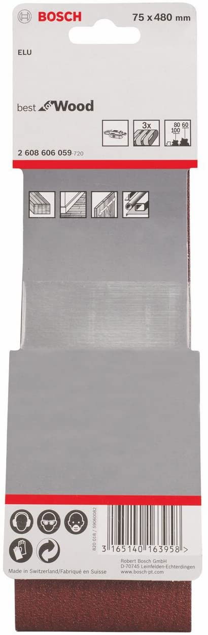 Bosch 2608606059 X440 Best for Wood and Paint csiszolószalag készlet 75x480mm P60/80/100 3db-os kiszerelés termék fő termékképe