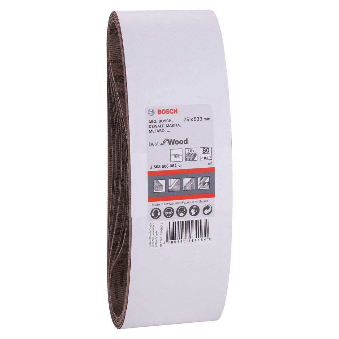 Bosch 2608606082 X440 Best for Wood and Paint csiszolószalag 75x533mm P80 10db-os kiszerelés termék fő termékképe