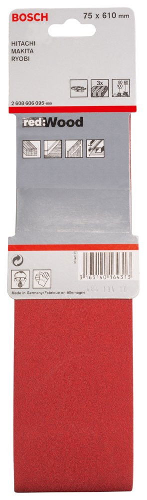 Bosch 2608606095 X440 Best for Wood and Paint csiszolószalag készlet 75x610mm P60/80/100 3db-os kiszerelés termék fő termékképe