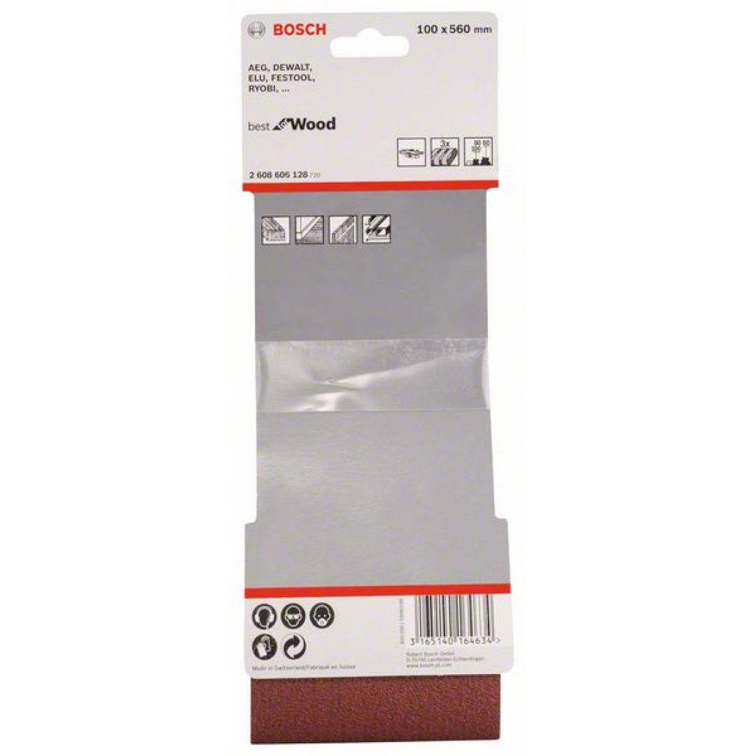 Bosch 2608606128 X440 Best for Wood and Paint csiszolószalag készlat 100x560mm P60/80/100 3db-os kiszerelés termék fő termékképe