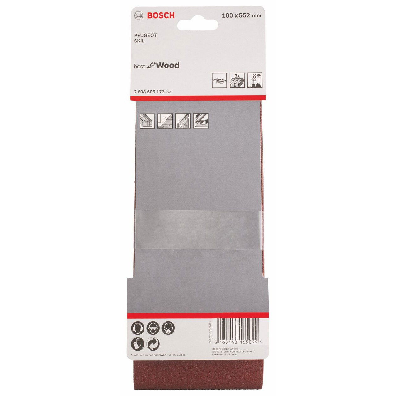 Bosch 2608606173 X440 Best for Wood and Paint csiszolószalag 100x522mm P60/80/100 3db-os kiszerelés termék fő termékképe