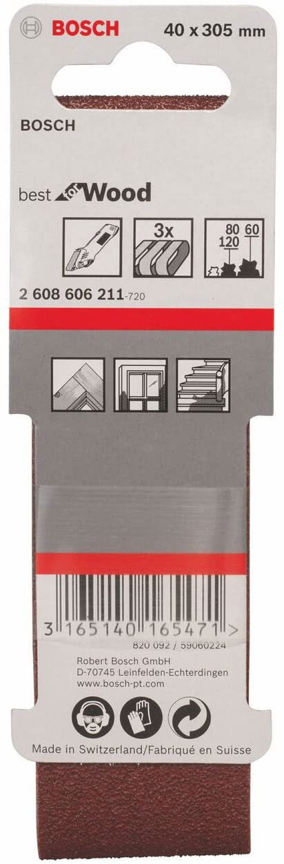 Bosch 2608606211 X440 Best for Wood and Paint csiszolószalag 40x305mm P60/80/120 3db-os kiszerelés termék fő termékképe