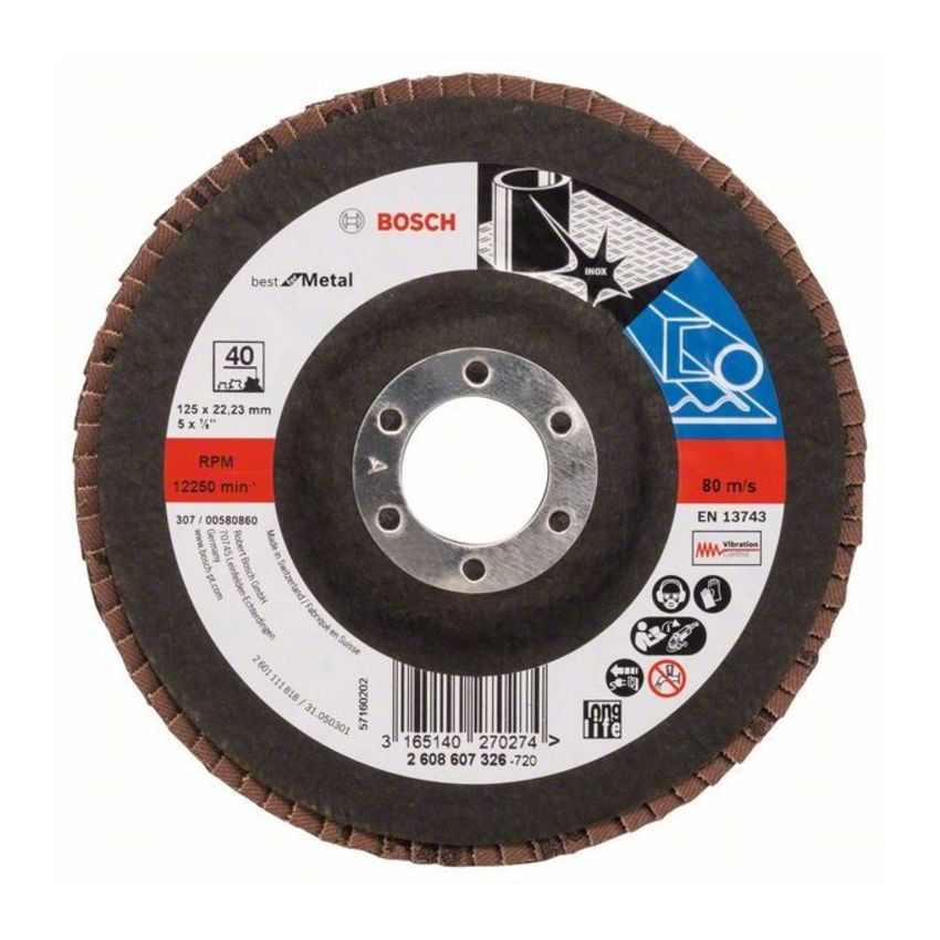 Bosch 2608607326 X571 Best for Metal legyezőtárcsa fémhez 125mm P40 egyenes kivitel termék fő termékképe