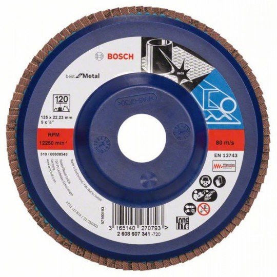 Bosch 2608607341 X571 Best for Metal legyezőtárcsa fémhez 125mm P120 egyenes kivitel termék fő termékképe