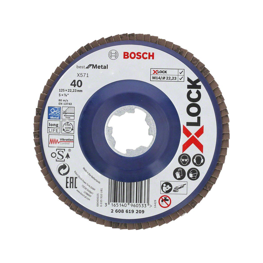 Bosch 2608619209 X-LOCK X571 Best for Metal legyezőtárcsa 125mm P40 egyenes kivitel termék fő termékképe