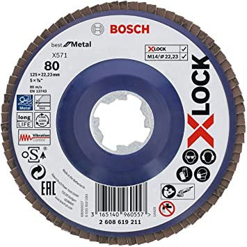 Bosch 2608619211 X-LOCK X571 Best for Metal legyezőtárcsa 125mm P80 egyenes kivitel termék fő termékképe
