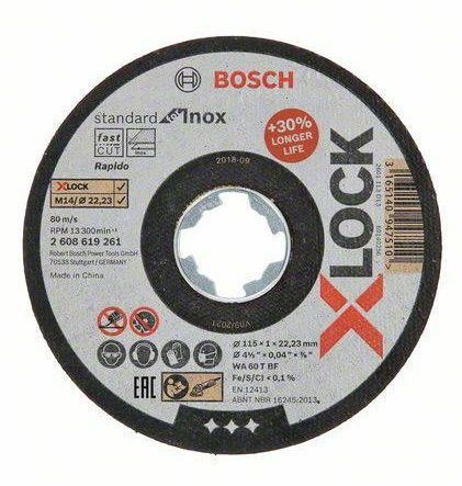 Bosch 2608619261 X-LOCK Standard for Inox vágótárcsa 115mm termék fő termékképe