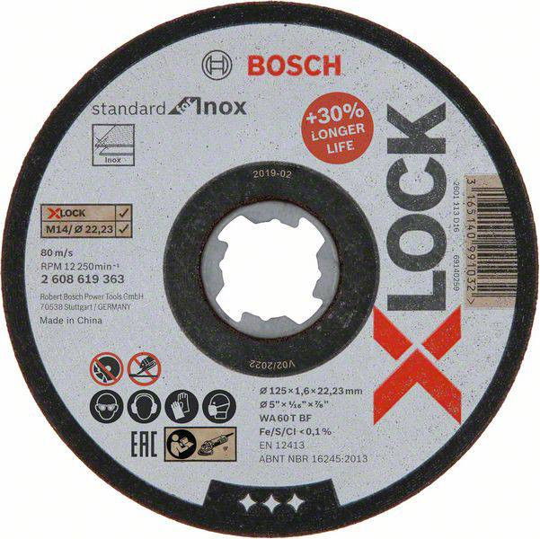 Bosch 2608619363 X-LOCK Standard for Inox vágótárcsa 125mm termék fő termékképe
