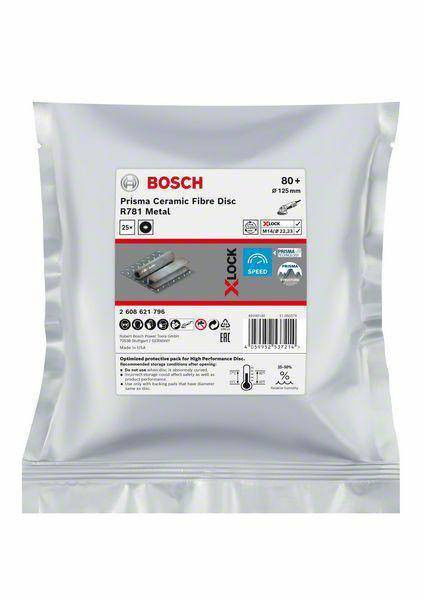 Bosch 2608621796 R781 Metal X-LOCK Prisma kerámiaszemcsés fíbertárcsa 125mm G80 25db termék fő termékképe