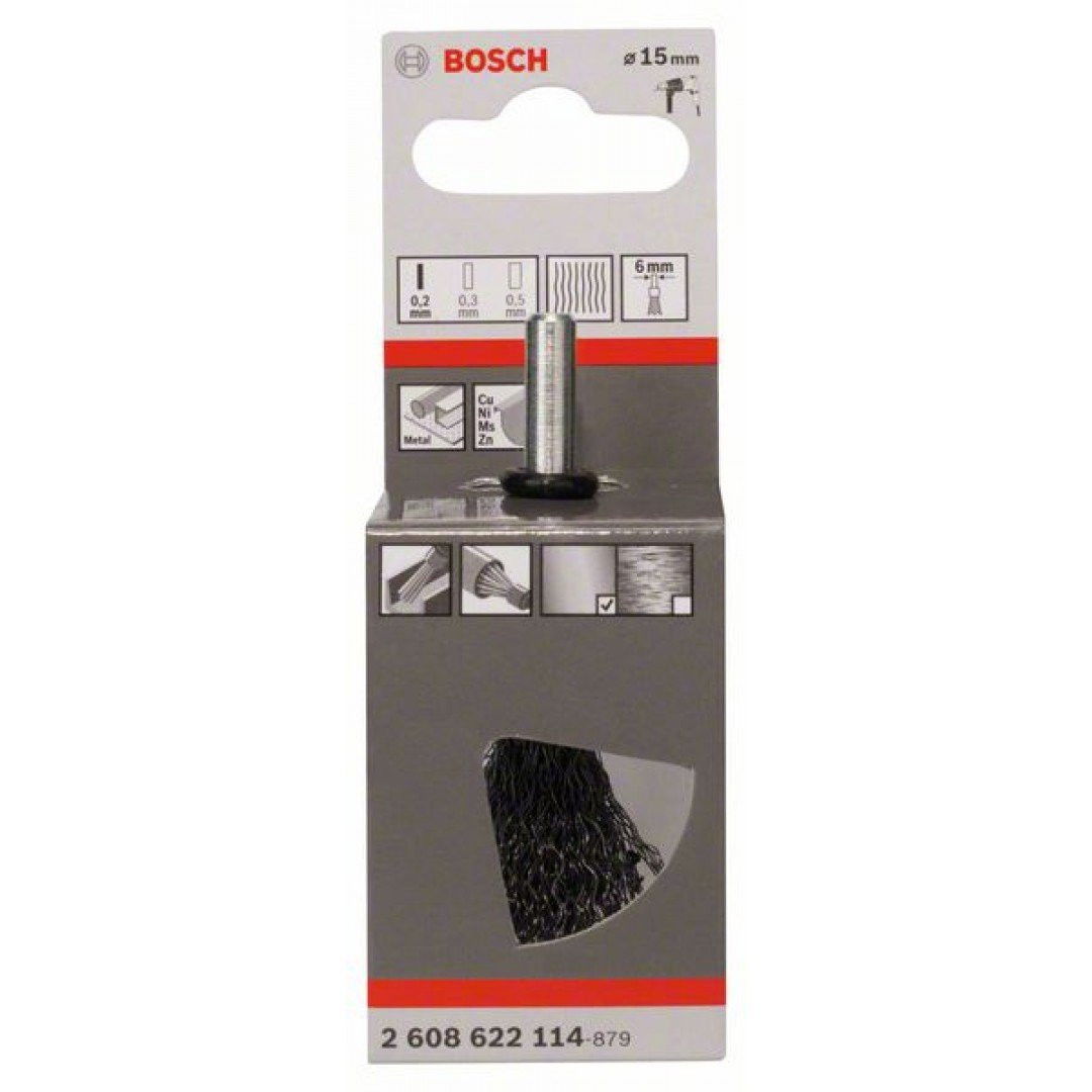 Bosch 2608622114 Ecsetkefe hullámosított drótból 15mm 6-os szár termék fő termékképe