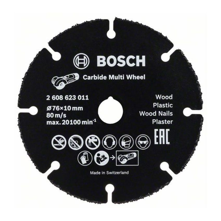 Bosch 2608623011 Carbide Multi Wheel vágótárcsa 76mm termék fő termékképe