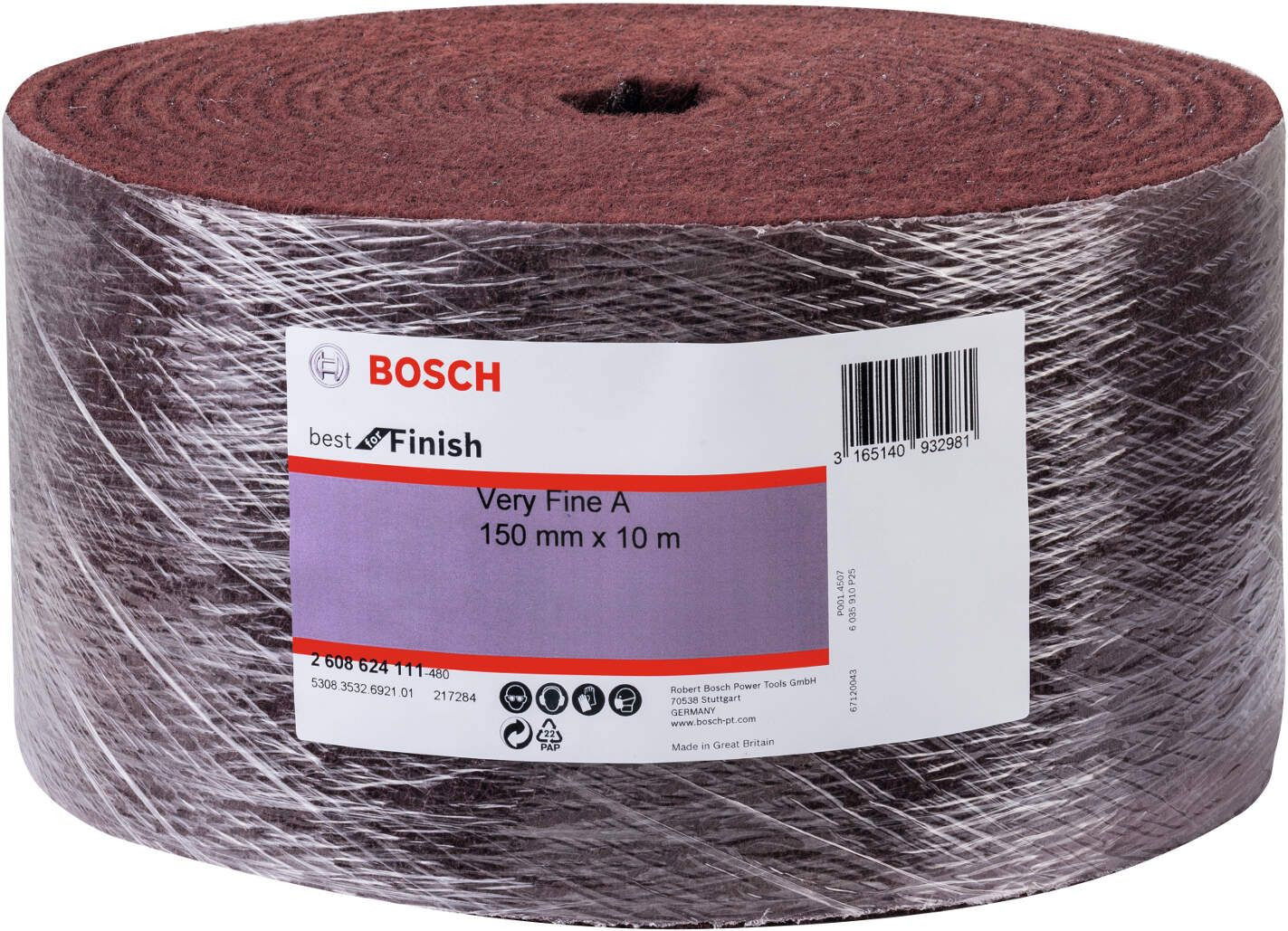 Bosch 2608608111 N476 Best for Finish Coarse filckorong 150mm 10m nagyon finom A piros termék fő termékképe