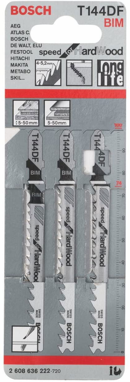 Bosch 2608636222 T 144 DF Speed for Hard Wood szúrófűrészlap 3db termék fő termékképe