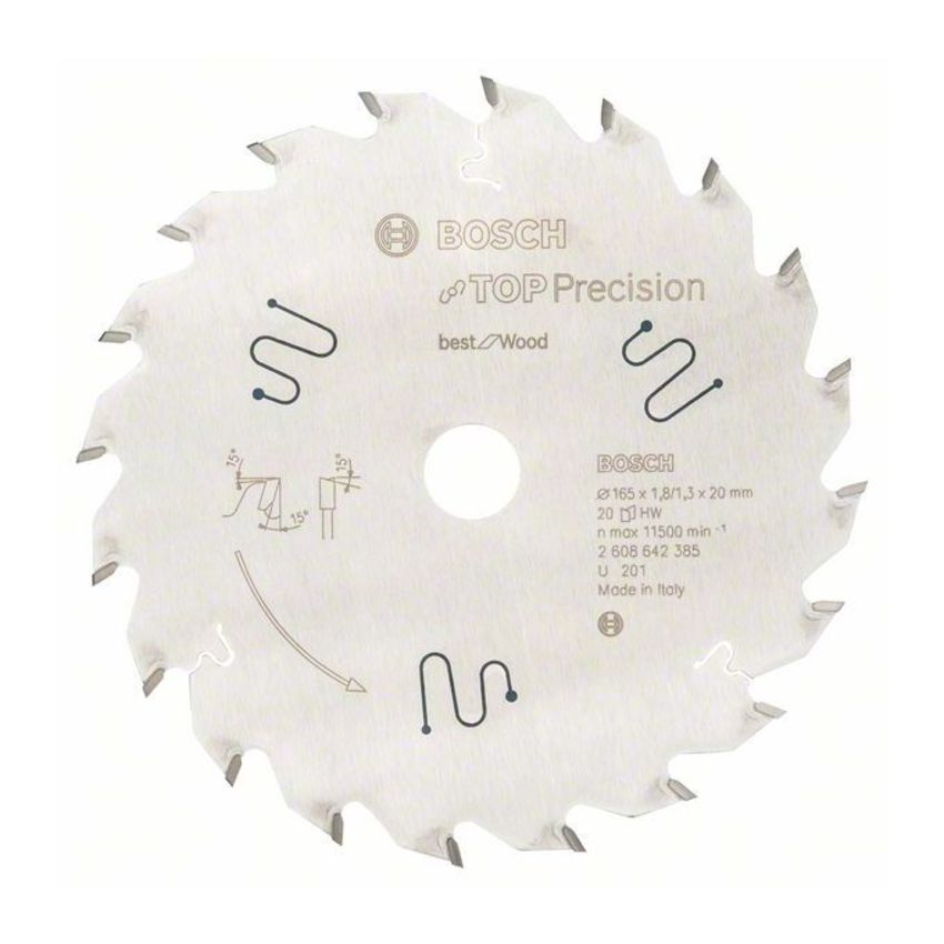 Bosch 2608642385 Best for Wood körfűrészlap 165x20mm Z=20 termék fő termékképe