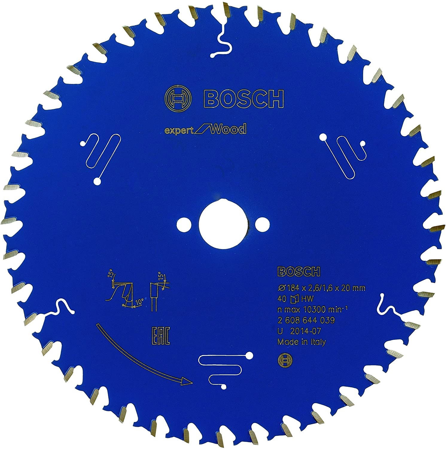 Bosch 2608644039 körfűrészlap 184x20mm Z=40 termék fő termékképe