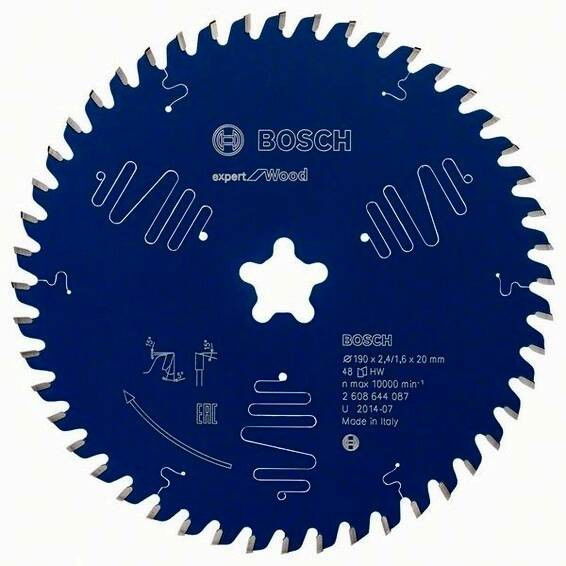 Bosch 2608644087 körfűrészlap 190mm csillag Z=48 termék fő termékképe