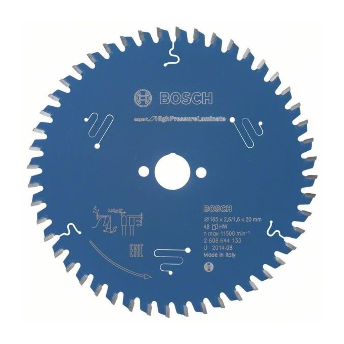 Bosch 2608644133 körfűrészlap 165x20mm Z=48 termék fő termékképe