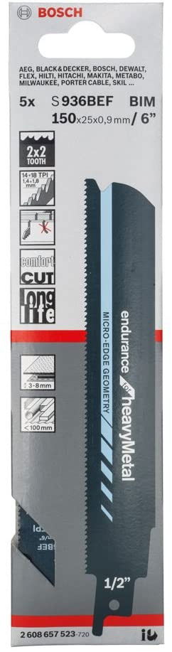 Bosch S 927 BEF Speed for Heavy Metal szablyafűrészlap 5db termék fő termékképe