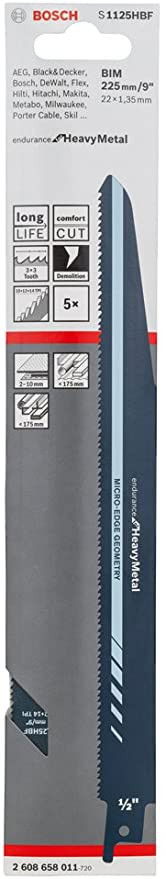Bosch S 1125 HBF Endurance for Metal szablyafűrészlap 5db termék fő termékképe