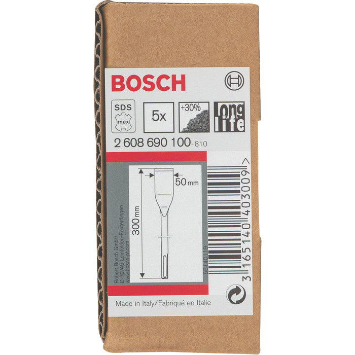 Bosch 2608690100 SDS MAX csempevéső 300x50mm 10db-os kiszerelés termék fő termékképe