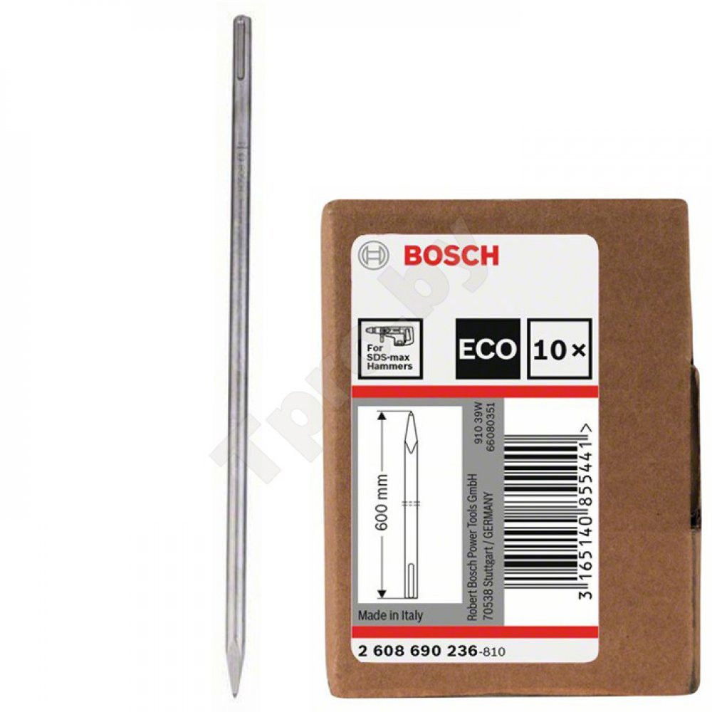 Bosch 2608690236 SDS MAX hegyesvéső 600mm 10db-os kiszerelés termék fő termékképe