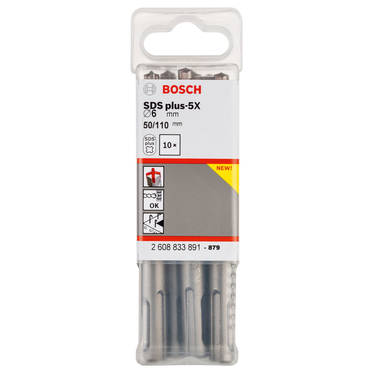 Bosch 2608833891 SDS PLUS-5x fúró 6x50mm 10db-os kiszerelés termék fő termékképe