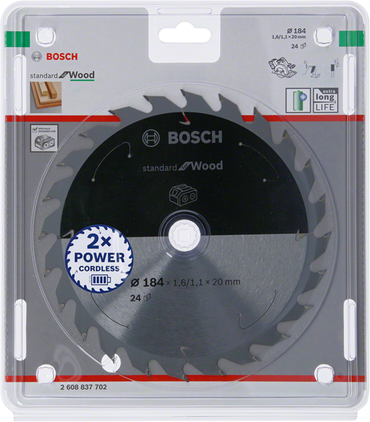 Bosch 2608837702 körfűrészlap 184x20mm Z=24 termék fő termékképe