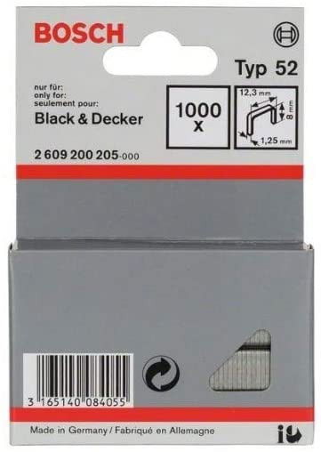 Bosch 2609200205 52-es típusú laposhuzal tűzőkapocs 8mm 1000db termék fő termékképe
