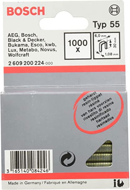 Bosch 2609200224 55-ös típus keskeny tűzőkapocs 30mm 1000db termék fő termékképe