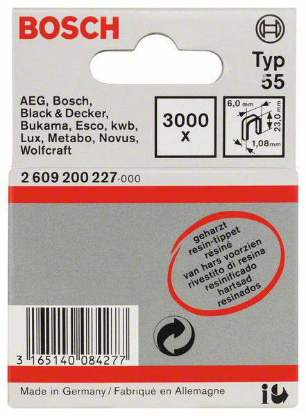 Bosch 2609200227 55-ös típus keskeny tűzőkapocs 23mm 3000db termék fő termékképe