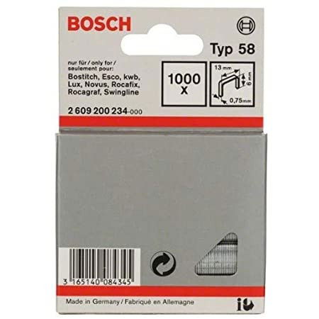 Bosch 2609200234 58-as keskeny laposhuzal tűzőkapocs 6mm 1000db termék fő termékképe
