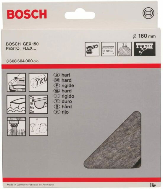 Bosch 3608604000 Polírnemez excentercsiszolóhoz kemény 160mm 5db-os kiszerelés termék fő termékképe