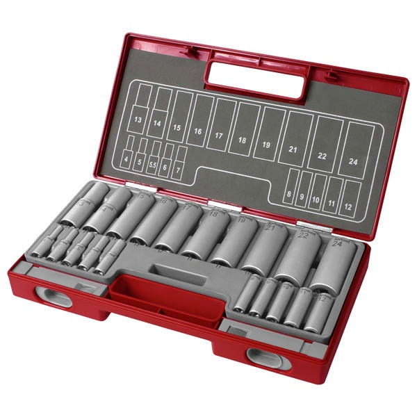 Extol 4700012 dugókulcs klt 1/2" 1/4" 61CrV5 mattkróm termék fő termékképe