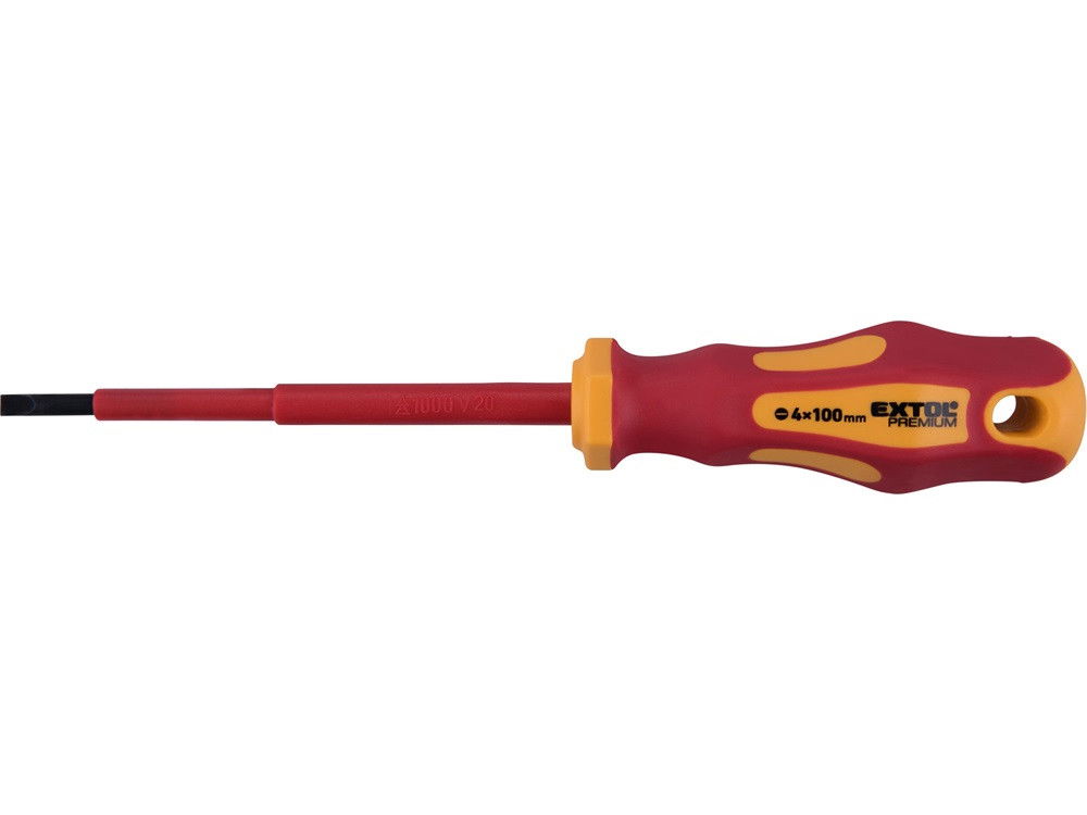 Extol 53074 szigetelt csavarhúzó lapos 4x100mm termék fő termékképe