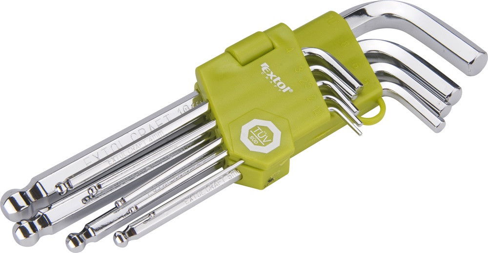 Extol 66001 imbuszkulcs klt 1,5-10mm Cr40 TÜV/GS gömbfej termék fő termékképe