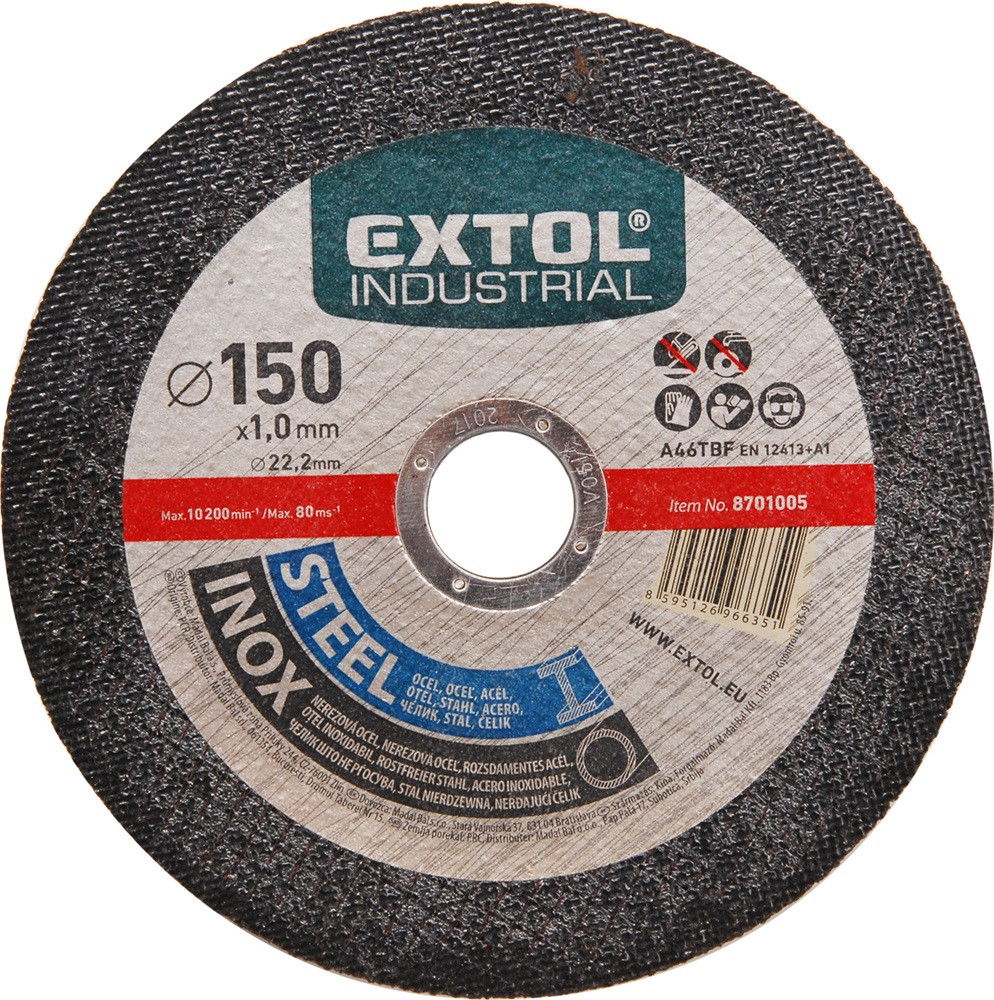Extol 8701002 vágókorong ipari acélra/inoxra 125mm termék fő termékképe